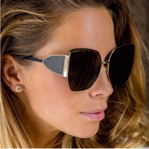 NEW Jimmy Choo Black Sunglasses Elegant Accessories - Picture 3 of 13